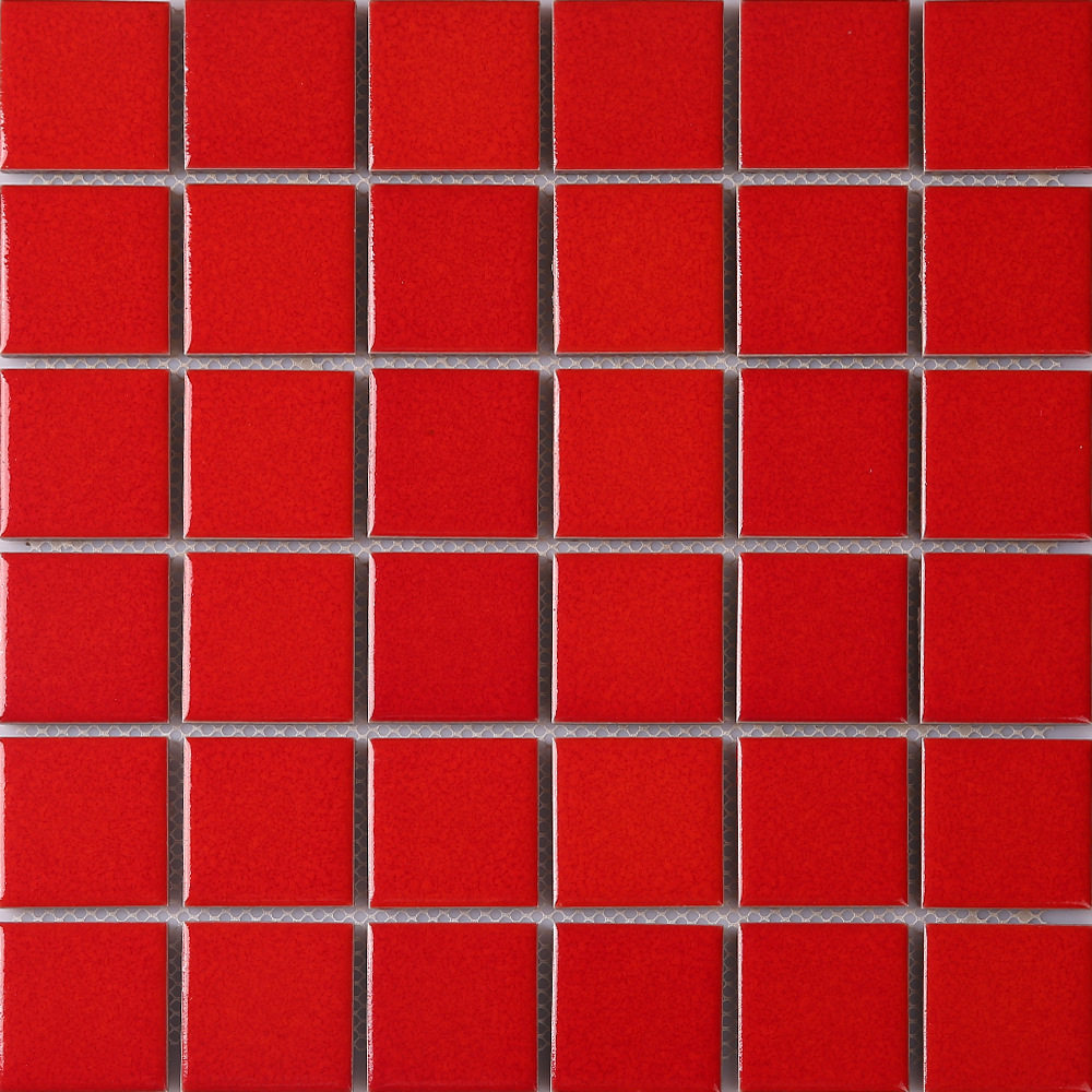 48规格纯色红色陶瓷马赛克瓷砖 卫生间背景墙装饰马赛克瓷片