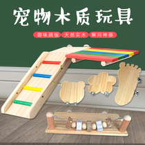 Pet rabbit springboard Platform ladder Hamster pedal Chinchilla Guinea Pig Cartoon natural toys supplies Dutch pig jump platform