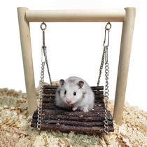 Hamster playing hammock Golden bear pet molar toy Apple branch shaker swing play cage landscaping