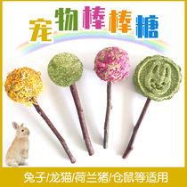 Pet rabbit molar small snacks chinchilla guinea pig guinea pig petals bite grass ball lollipop apple branch grass cake