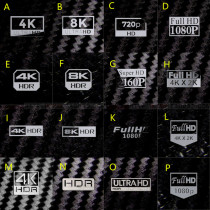 4k video screen certification logo sticker TV HD fever 8k playback monitor film and television logoDIY metal sticker