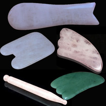 Natural massage jade fish-shaped scraping jade plate eye face Ministry hands and feet body beauty healthcare powder crystal plate sheet