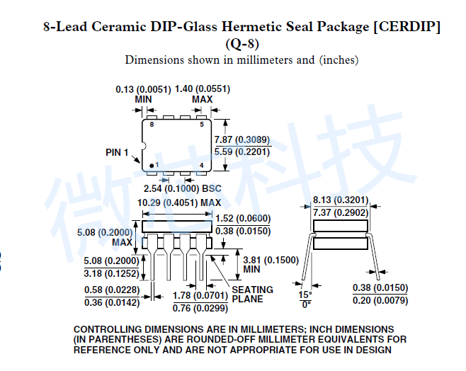 ad827sq/883b陶封双运放 拆机正品配 替换opa2604