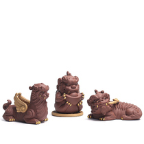 Boutique purple sand lucky gold Chan tea pet tea tray kung fu tea set kung fu tea accessories to ensure safe ornaments creative