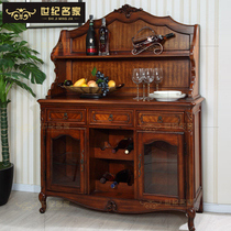 American Countryside Full Solid Wood Dining Side Cabinet Wine Cabinet Lockers Saucer Bowls Cupboard O-style Jane Joseon Kitchen Cabinet Kitchen Cabinet