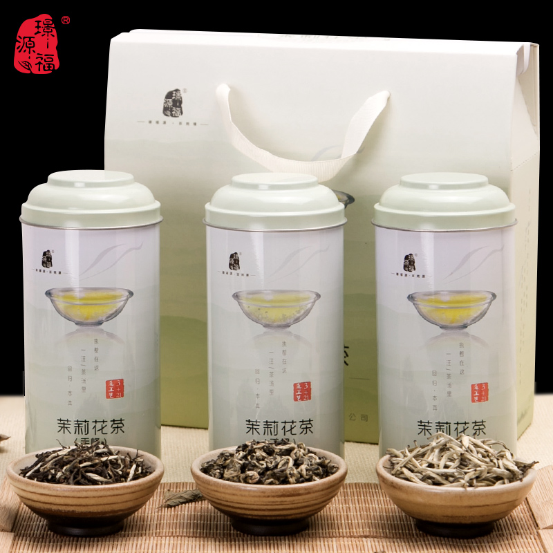 Z福源 茉莉花茶叶 特级浓香2016新茶 福州工艺花草茶三款礼盒装产品展示图1