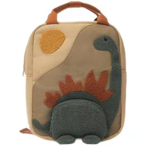 New Kindergarten School Bag Cartoon Cute Dinosaur Printed Double Shoulder Bag Children Light Comfort Canvas Backpack