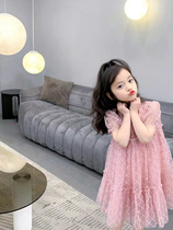 New Fairydress Girl Fashion Temperament Pink Embroidered Dress Feminine Comfort Inner Lining Pure Cotton Parent-child Dress