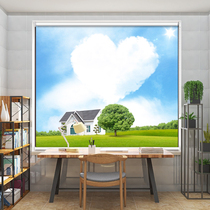 A simple free punch Mount Scenery curtains blackout ge re fang shai room bedroom balcony fitted kitchen toilet lifting