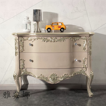 European-style entrance hall cabinet light luxury paint decoration cabinet living room partition cabinet American-style bucket cabinet solid wood entrance partition cabinet