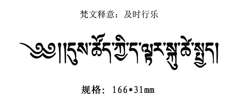 果汁刺青纹身镂空模板t001梵文及时行乐半永久纹绣