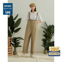 Lee shopping mall with the same 21 summer new comfortable version of light beige female bib pants thin LWB001458
