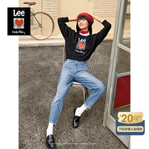(Keith Haring joint)Lee 21 spring new high waist boyfriend cool womens jeans LWZ4115DGBNX
