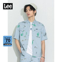 Lee Mall The Same Section 22 Spring Summer New Product 101 Comfort Light Blue Male Short Sleeve Denim Shirt LMT001644100