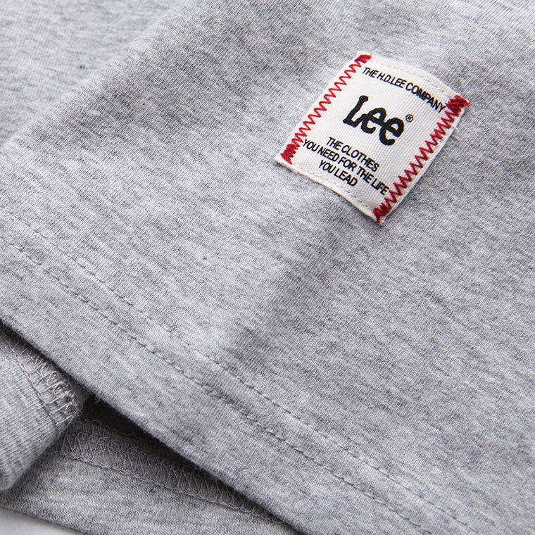 【Lee商场同款】男式秋冬新款灰色印花长袖T恤L14707K99G3M