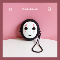 Japanese Hayao Miyazaki airpods Bluetooth headset silicone storage bag cartoon cute face-less man chain shoulder bag