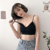 Meal suspenders top female summer thin hot girl black bra with beautiful back sleeveless bottom underwear wear Women