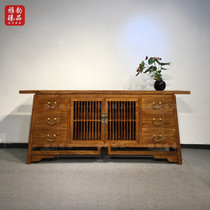 Old elm solid wood TV cabinet bucket cabinet Modern new Chinese dining side cabinet porch cabinet tea cabinet paint-free furniture custom