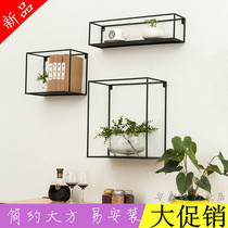 Wall-mounted shelf iron display rack retro industrial wind bookshelf living room creative wall decorative frame