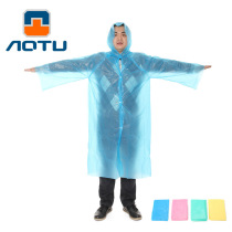 Transparent disposable raincoat thickened outdoor raincoat mountaineering hiking poncho male and female children with hat raincoat tourism