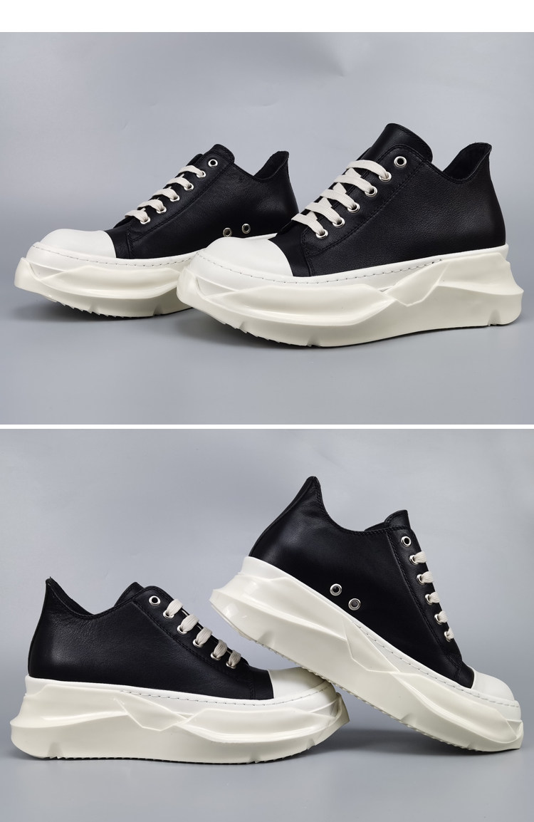 ro鞋子男新款增高松糕底帆布鞋运动休闲小白鞋女系带透气板鞋单鞋