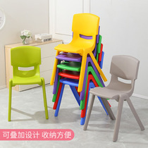 Plastic stool backrest thickened adult primary and secondary school students plastic chair training class childrens chair plastic bench heightened