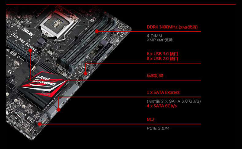 【名龙堂官方官网】asus/华硕 z170 pro gaming玩家国度血统lga1151