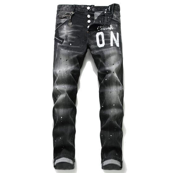 New black printed jeans men's personality fashion badge trendy men's ripped Korean style stretch trousers
New black printed jeans men's personality fashion badge trendy men's ripped Korean style stretch trousers