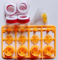 DONNGZI Mini Four-wheel Drive Car Accessories Large Diameter Differential Wheels Sponge White Red White Tire Rainbow Tire Blue Yellow Orange Orange Blue