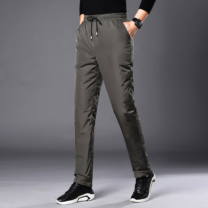 New outdoor feather pants in winter wear inner timid small feet thickened straight duck wool swallow