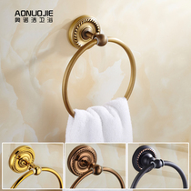 Punch-free all copper antique bathroom pendant European towel ring towel ring ring ring towel rack