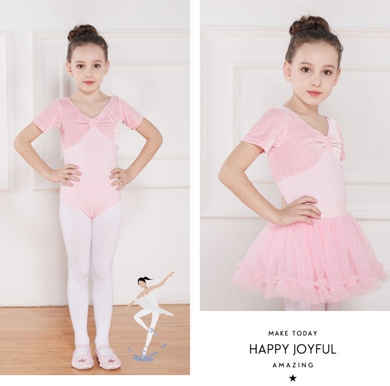 Autumn and winter golden velvet children's dance clothing training