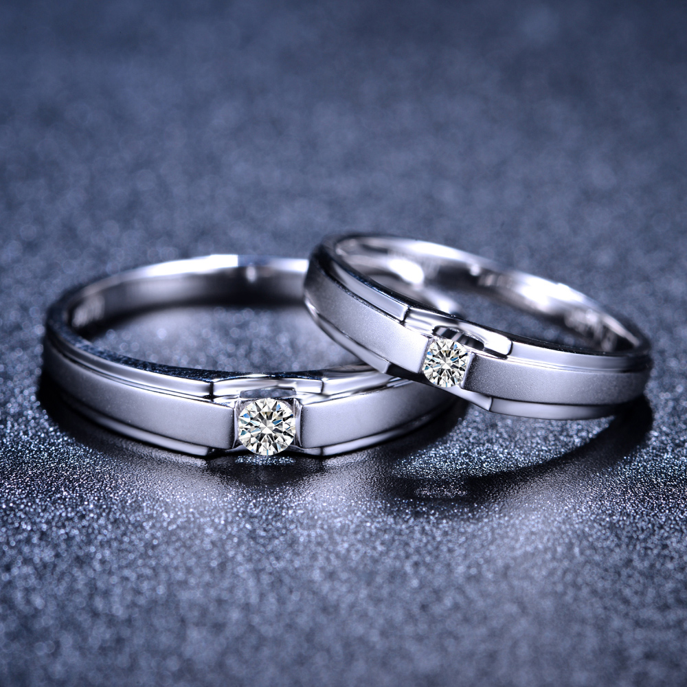 预售佐卡伊白18k金钻石对戒结婚求婚戒指情侣钻戒女戒指男戒