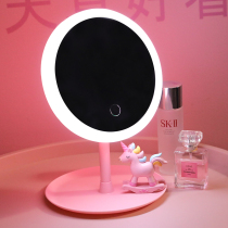 Luminous desktop led makeup mirror with lamp Beauty Mirror desktop bedroom mirror student dormitory vanity mirror Net red model