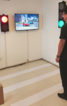 Simulating the road system to experience crossing the road interactive projection computer equipment primary school traffic light traffic safety