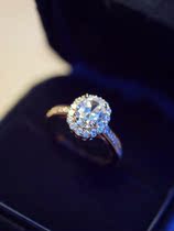 European and American elegant exaggerated stars love 1 5 carat crystal emulated diamond ring diamond ring ornament