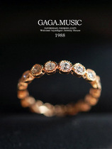 Korean version of Korean version delicate 18K gilded Swiss zircon single row over good matching retro thinking you crystal ring