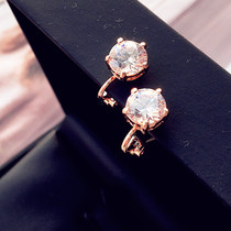 Korean version of the marriage 1 5 karat simulation Diamond wu dong earrings minimalist earrings wedding party clip-on earrings female