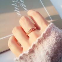 Korean version refined and elegant hollowed-out loving chicken heart patterned glossy surface joint ring light plate ring fashion small tail ring female