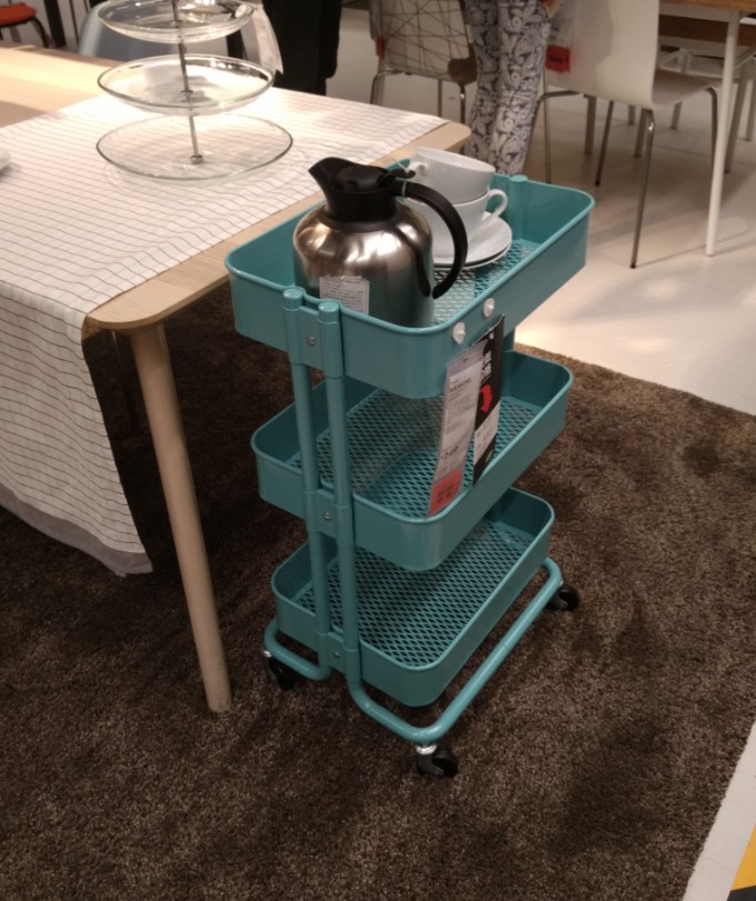 宜家拉斯克推车可移动厨房置物架推车餐车边桌整理架子多功能储物