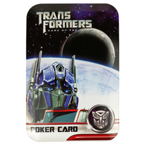 Transformers limited edition iron box collection poker produced in Taiwan genuine authorized transformers poker