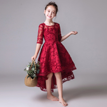 New childrens dress Princess dress Western style trailing tutu Flower girl girl catwalk host June 1 performance dress summer