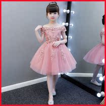 Girls dress dress Western princess dress 61 childrens performance suit Host piano performance dress summer short section
