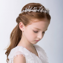 Korean version of the girl hair ornament crown flower girl bridesmaid headdress Childrens performance performance Princess crown Birthday gift hair band
