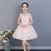 Girls Birthday Party Dress Skirt Pink Short Dress Little Girl Puffy Princess Dress Childrens Dress Performance dress Summer