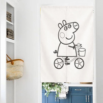 Pege Children Cartoon Cute Cloth Art Door Curtain Partition Curtain Home Bedroom Kitchen half-curtain Decorative Wind Shield