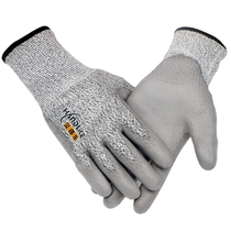 Industrial PU coated grade 4 anti-cut gloves scratch-resistant wear-resistant non-slip glass manufacturing machining thick and durable