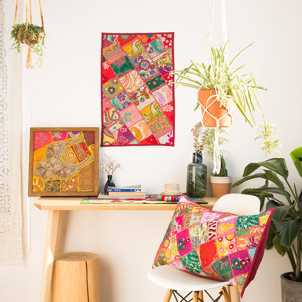 shara tree东南亚印度手工沙丽小挂毯波希米亚靠枕桌布盖布装饰布