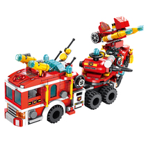 633009 Lok Child Spelling Building Blocks Toy City High Fire Truck Male Child Preintellectual Assembly Car 3-year-old 6