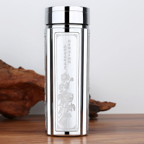 silver water glass 999 pure silver mug melan bamboo chamomile pure silver liner stainless steel housing snowflake silver tea cup insulated cup